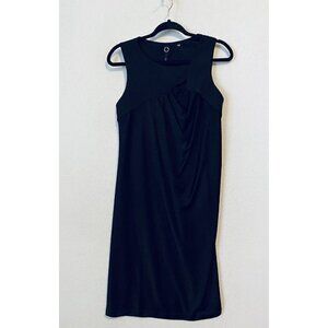 Poleci Dress Womens Small Black Sleeveless Shift Knee Length Cutout Drapey Boho